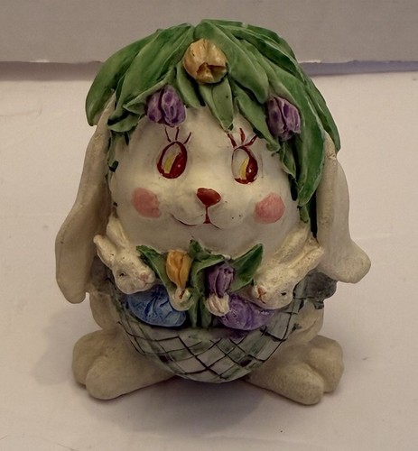 VTG Hermitage Pottery Adorable Bunny Rabbit & Babies Figurine-3”Hx2.25 ...
