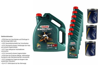 12L Motoröl Castrol Magnatec Diesel 5W-40 DPF 3xMotor Flush
