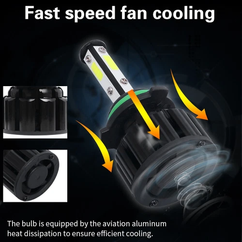 4-Sides Combo 9006 HB4 LED Headlight Bulbs High/Low Beam Super Bright White Kit - Picture 6 of 10