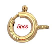 5 7mm PREMIUM WEIGHT 14k Yellow Gold FILLED Spring Ring Clasp CLOSED Jump BULK