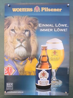 Wolters Pilsener Poster, ''Einmal Löwe, Immer Löwe'', Plakat Neu
