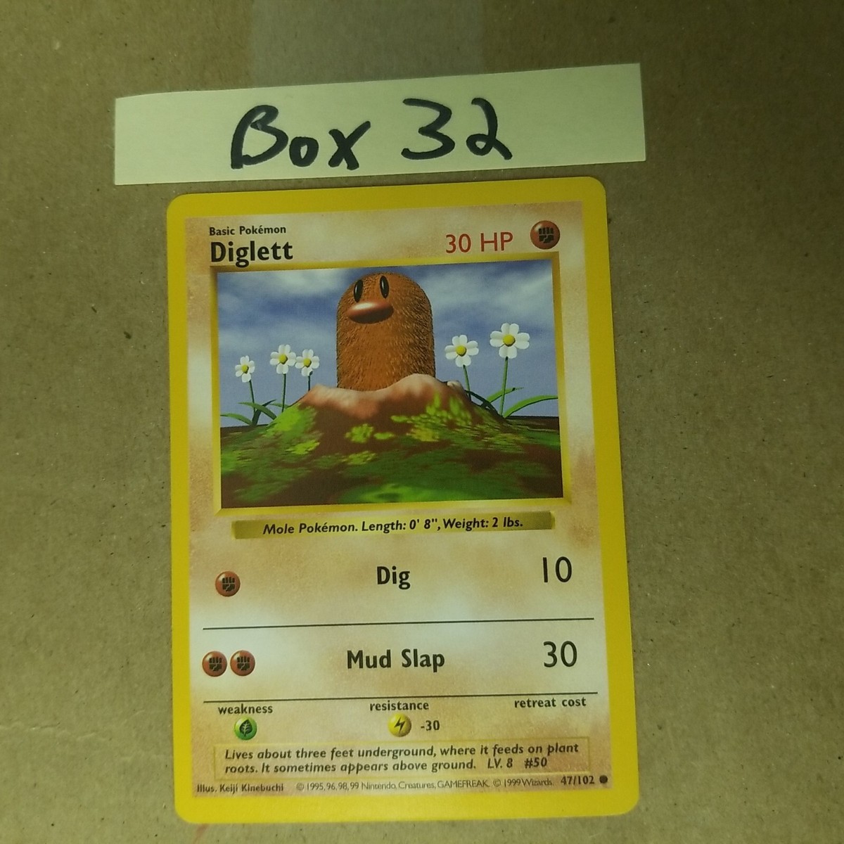 Diglett　ディグダ ★ シャドウレス　Shadowless　ウィザーズ Diglett 47/102 - SHADOWLESS - Base Set - vintage wotc Pokemon Card