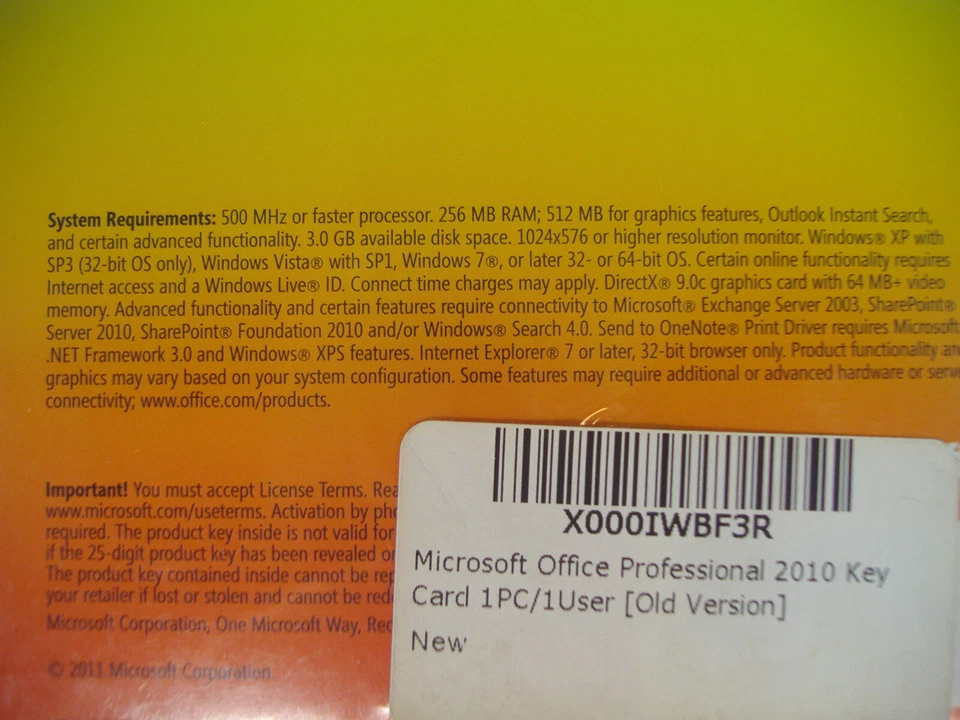 Microsoft Office 2010 Professional Product Key Card (PKC) =SEALED RETAIL BOX= - Image 4 of 4