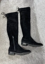 Marc Fisher Boots Womens Size 7 M Humor 2 Riding Black Faux Suede