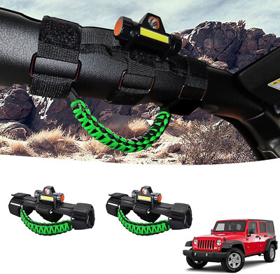 Überrollbügel-Haltegriffe mit Beleuchtung für Jeep Wrangler CJ YJ TJ JK JL Grün