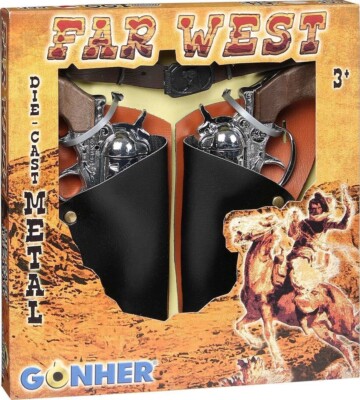 Jouet anciens GONHER Made in SPAIN - Paire de pistolets de cowboy à