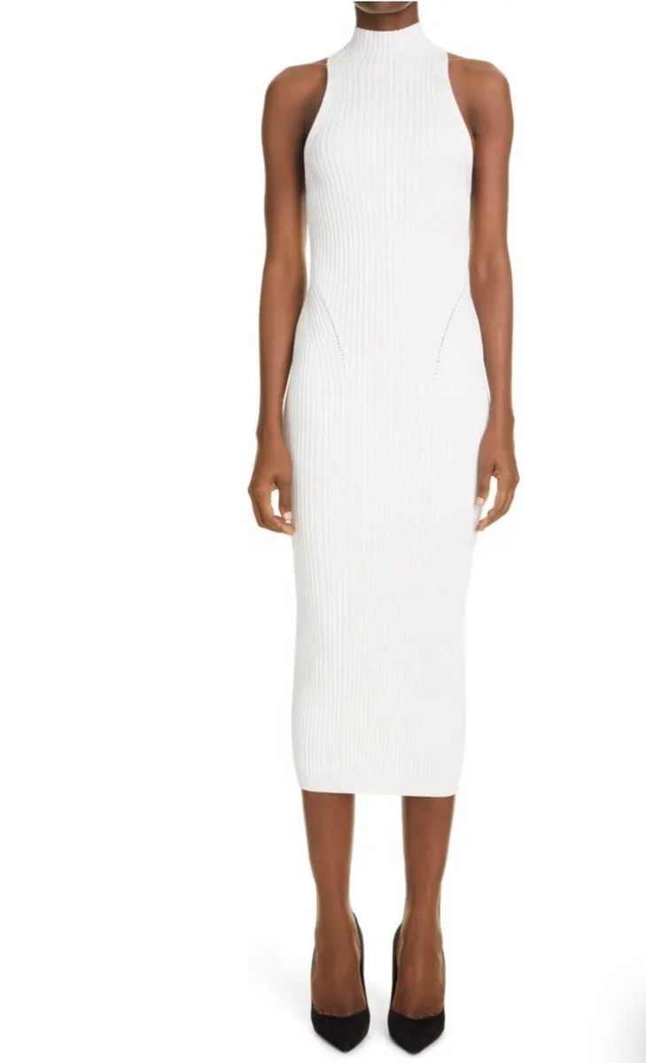Balmain Ribbed Knit Body-Con Midi Dress | eBay
