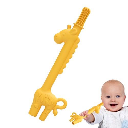 Baby Silicone Giraffe Teether Perfectly Shaped For Kids in (Yellow)