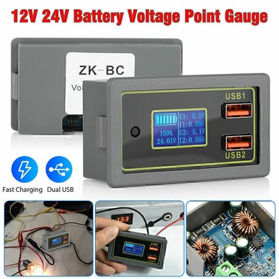 Batterie Kapazität Voltmeter Spannung Anzeige Volt Monitor LCD DC 12V 24V  ,