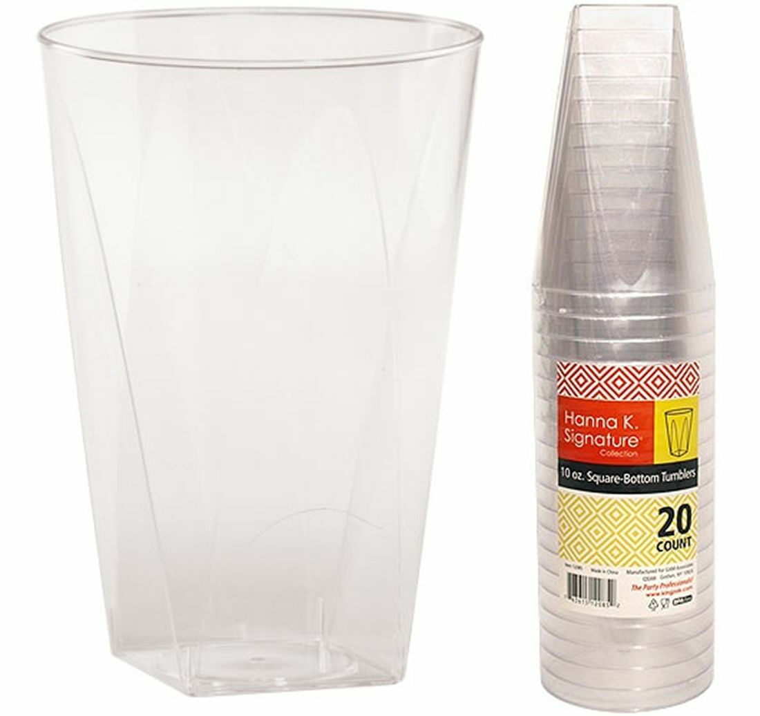 Hanna K. Signature Wine Square Bottom plastic Tumbler Clear 10 oz [BULK]