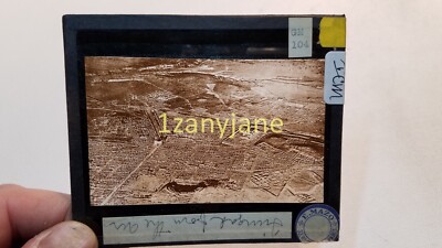 ICM HISTORIC Magic Lantern GLASS Slide TIMGAD FROM THE AIR