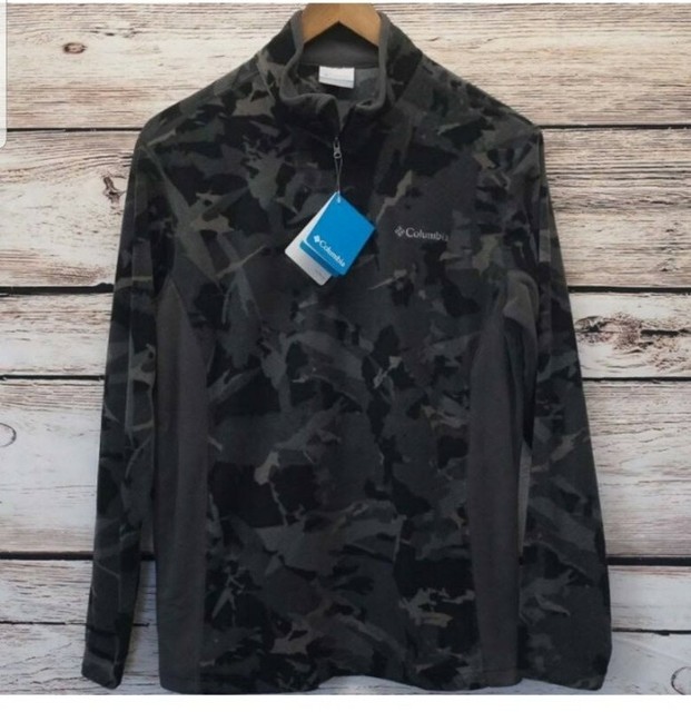 Columbia Men's Gray Pine Ridge Camo Fleece New Fleece Jacket Size L