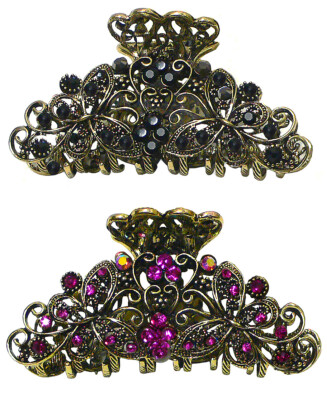 Set of 2 Metal Jaw Claw Clips Butterfly Design Thick hair 2  display picture 1
