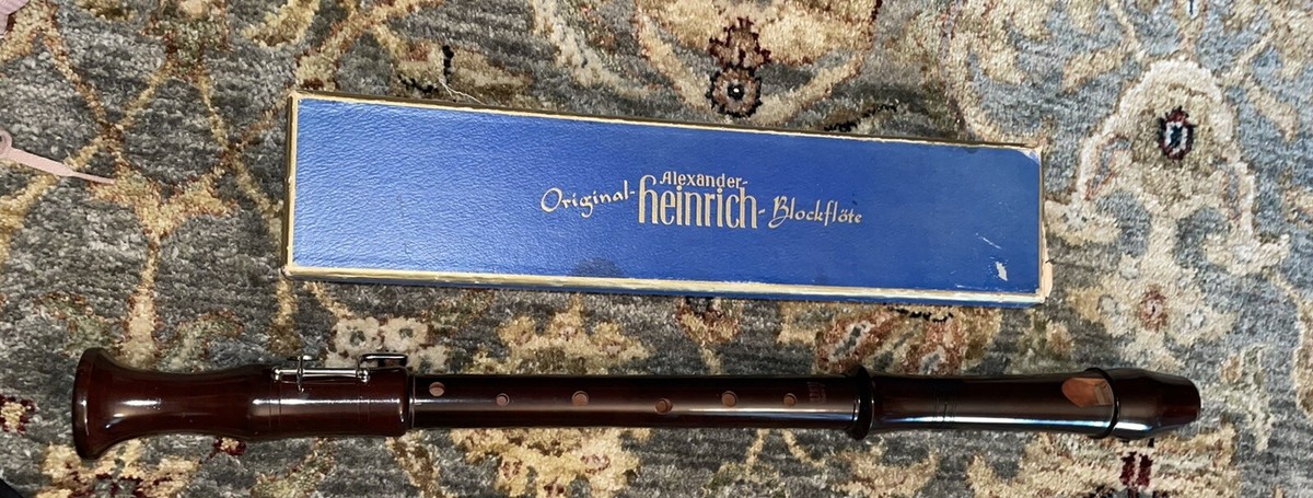 Vintage Alexander Heinrich Blockflöte Dark Brown Wooden Recorder