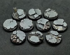 25mm urban ruins rubble bases x10 Concrete  for Warhammer 40k (unpainted)