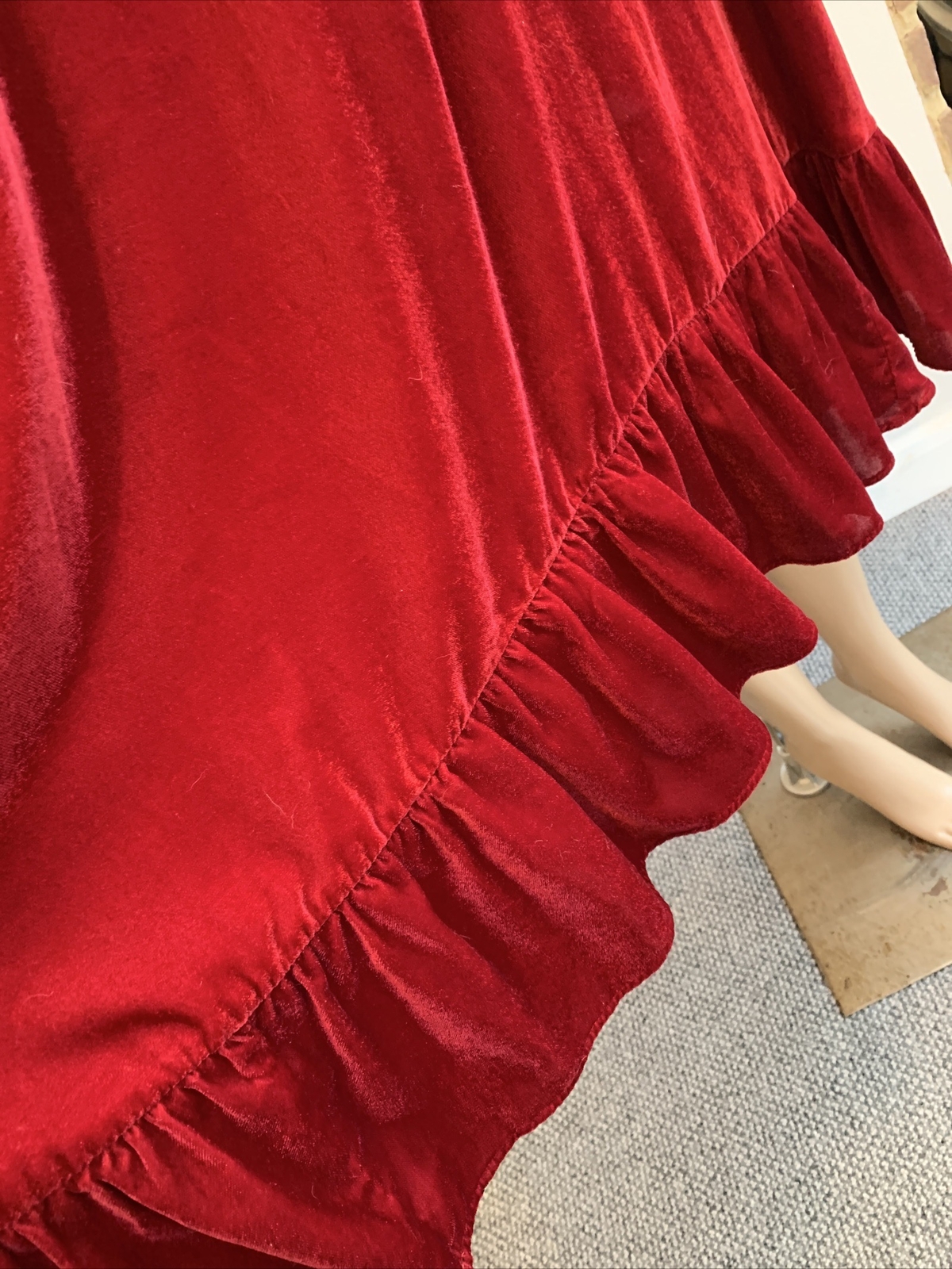 AND/OR John Lewis Red Velvet Painters Smock Style Dress Size L UK14/16/18 B46" eBay