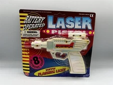 VINTAGE LASER PISTOL TOY 8 ELECTRONIC SOUNDS FLASHING LIGHT BATTERY OPERATED #5