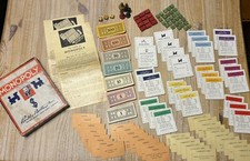 Vintage Monopoly Board Game 2,026,082 patent Parker Brothers 1935 No Board