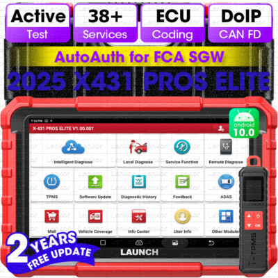 2025 LAUNCH X431 PRO Elite V + PRO5 OBD2 Scanner Car Diagnostic Tool Key Coding