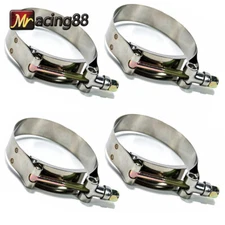 New 4Pcs 2.25" Stainless Heavy Duty T-Bolt Turbo Intake Silicone Hose Clamps