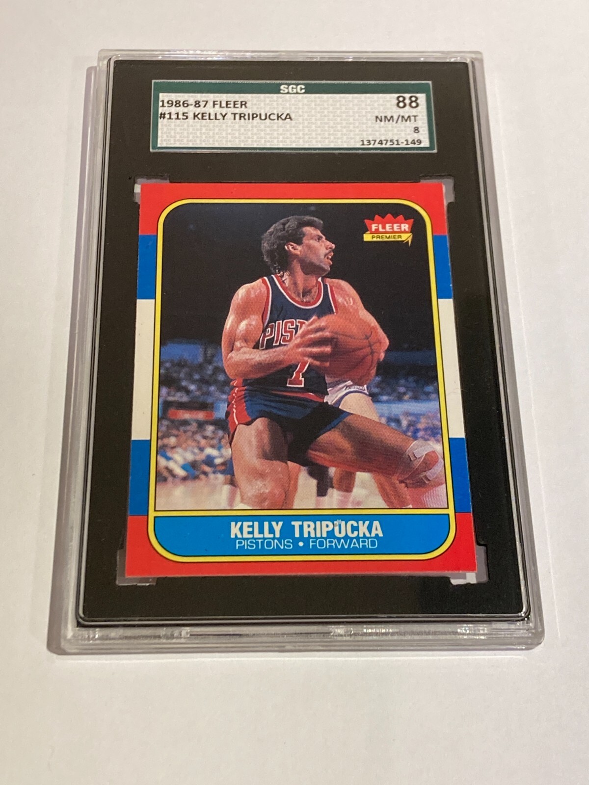 Kelly Tripucka 1986 Fleer SGC 8 88 NMMT Graded Card Detroit Pistons
