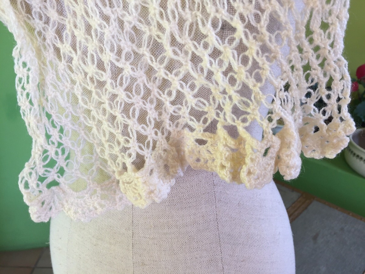 Stola Punto Strega Uncinetto Sciarpa Filati Maglia Punto Strega