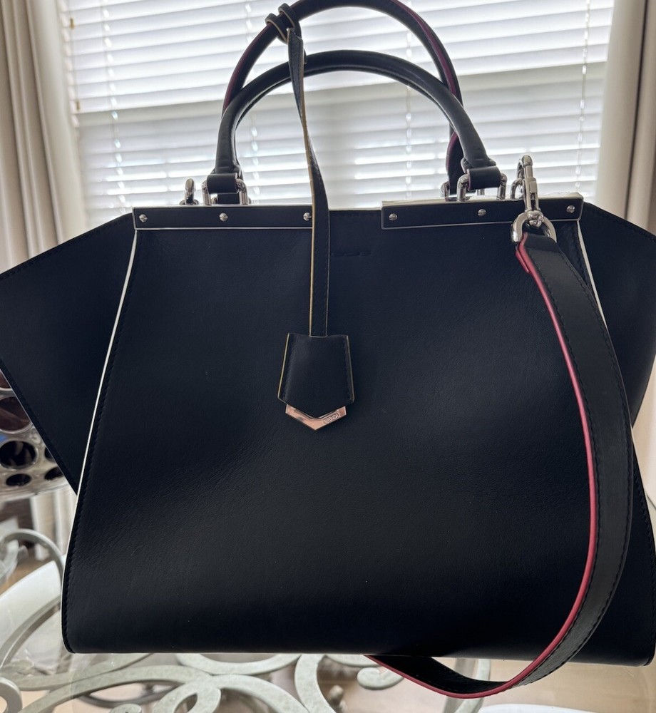 Authentic Fendi 3Jours Black Leather Tote bag. Excellent Condition.