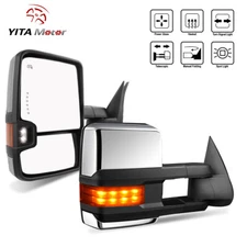 Power Heated Tow Mirrors for 2003-2006 Chevy Silverado Sierra 1500 Amber Signal