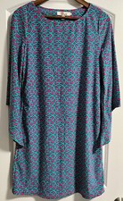 Anthropologie Aryeh Teal and Pink Shift Dress Size S