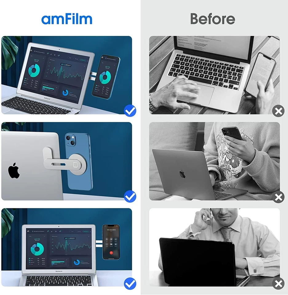 TechMatte Magnetic Laptop Phone Holder Computer Monitor Expansion Bracket - Image 3 of 4