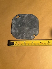 NEW LOT 5 Pc METAL 3-1/2” FLAT ELECTRICAL BOX COVER New Old Stock