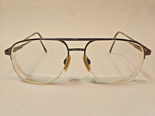 Marchon VICTOR Vintage Aviator Eyeglasses Brown 58-14-140 Half Rim