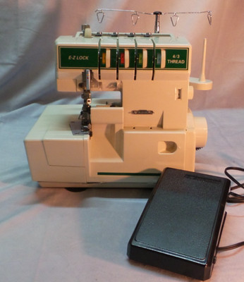 E-Z Lock EZ100 4/3 Thread Serger Sewing Machine With Foot Pedal-USED/WORKS