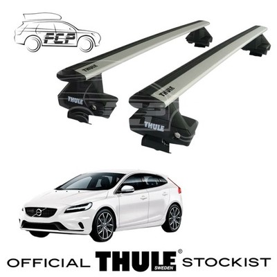Thule WingBar Evo Silver Roof Bars Set to fit Volvo V40 12-19 Lockable