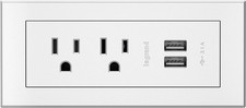 Legrand RDZWH10 Radiant Furniture Power Center with USB, Recessed Power Strip,