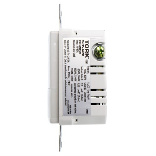 TORK NSI WOS-M2R WALL SWITCH OCCUPANCY SENSOR, PIR, 2-RELAY, 120/277V, WHITE - Picture 2 of 4