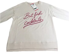 Wildfox Pink But First , Cocktails Pullover Sweatshirt Woman Size XS  NWT