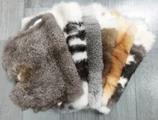 5Pcs Natural Rabbit Hide Skin Pelt Fur Tanned Leather For DIY Craft Color Random