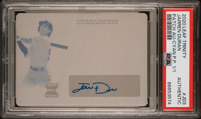 2020 Leaf Trinity CYAN RPA Printing Plate #PA-JD3 Jarren Duran ROOKIE AUTO 1/1