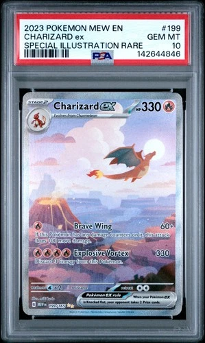 2023 POKEMON MEW EN-151 SPECIAL ILLUSTRATION RARE #199 CHARIZARD EX PSA 10