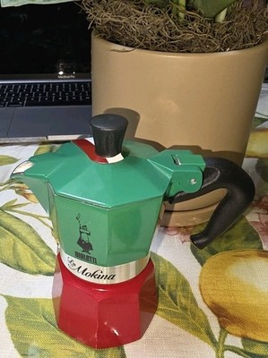 Bialetti 0005650 La Mokina Tricolor Coffee Maker 1/2 Cup Mini Moka Pot