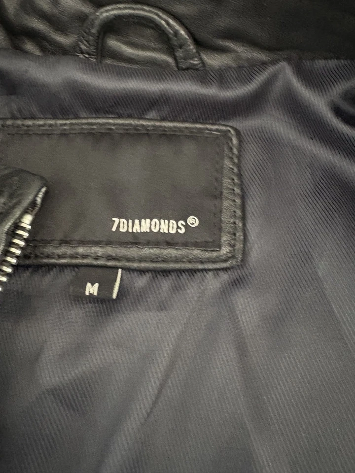 Sexy Chaqueta Lema Cuero Cordero Hombres 36R Equiv 7 Diamantes Ajustada Ajustada Foto 3 de 4