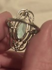 Vintage Deco Aquamarine Gold Filled Sterling Ring Size 6 — photo 5
