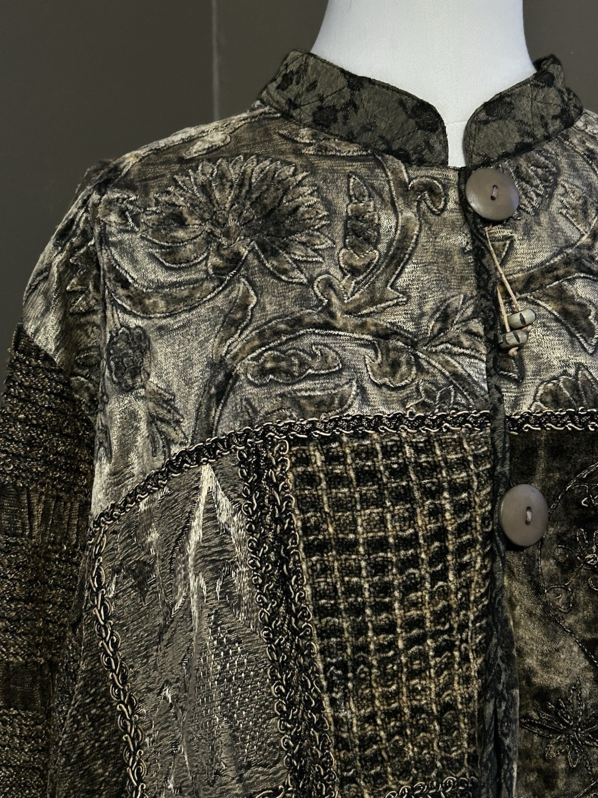 Vintage Boho Patchwork Jacket | Textured Artwear … - image 3