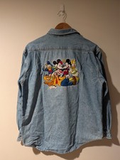 Vintage 90s Disney Store Button Up Embroidered Long Sleeve Shirt Mickey  Friend