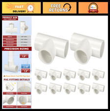 12Pcs 1.5" PVC Tee Fitting, SCH40 3-Way Connector for DIY Furniture  Greenhouse