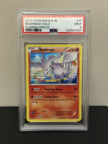 PSA 9 MINT Reshiram 17/116 HOLO RARE Black & White B&W Plasma Freeze Pokemon