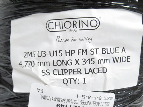 241199 Nuovo-Senza Scatola; Nastro Trasportatore Chiorno 2M5 U3-U15 HP FM ST BLU A Larghezza 345mm - Foto 2 di 4