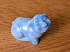 $1 START Fenton Blue And White Swirl Slag Glass True Blue Friends Pig