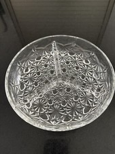 70-er: GLAS Cabaret  Snackschale Servierschale 3 F&auml;cher d=19cm